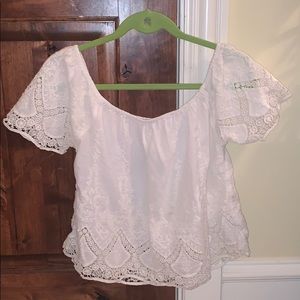 White off the shoulder shirt